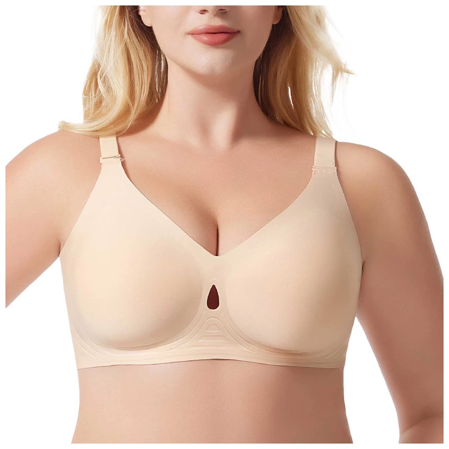 Large Size Push up Bra for Women Wireless Support Full Coverage Bra Seamless Sexy Underwear Soft Adjustable Sports Thin Bras