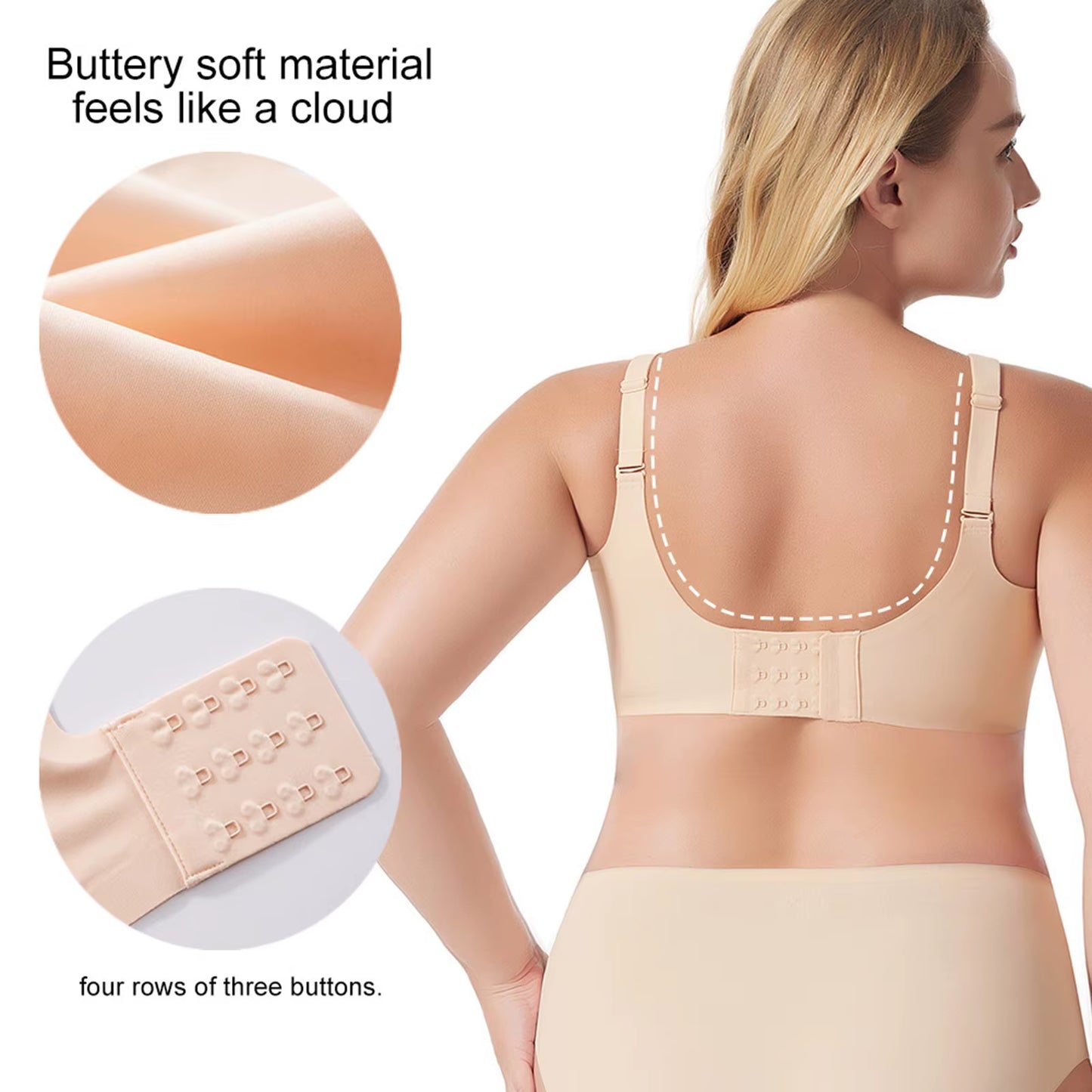 Large Size Push up Bra for Women Wireless Support Full Coverage Bra Seamless Sexy Underwear Soft Adjustable Sports Thin Bras
